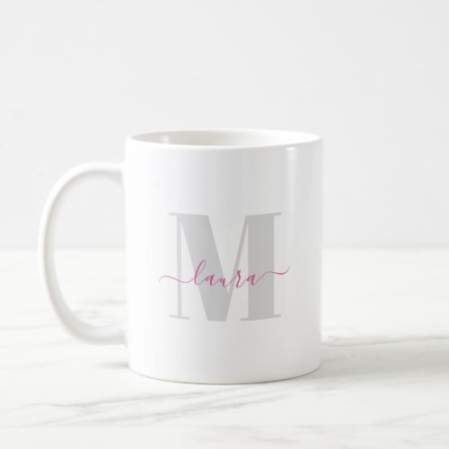 Stylish Monogram Simple Calligraphy Typography Coffee Mug