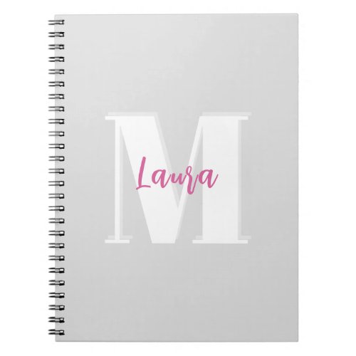 Stylish Monogram Simple Calligraphy Typography Notebook