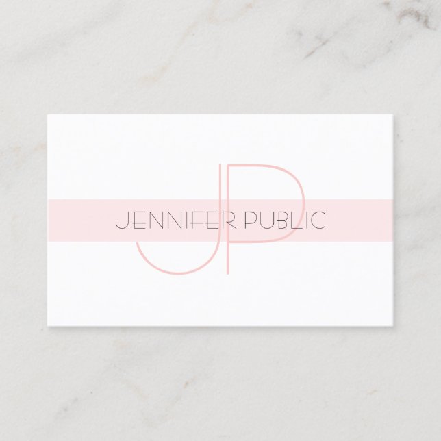 Stylish Monogram Simple Design Luxury Modern Plain Business Card (Front)