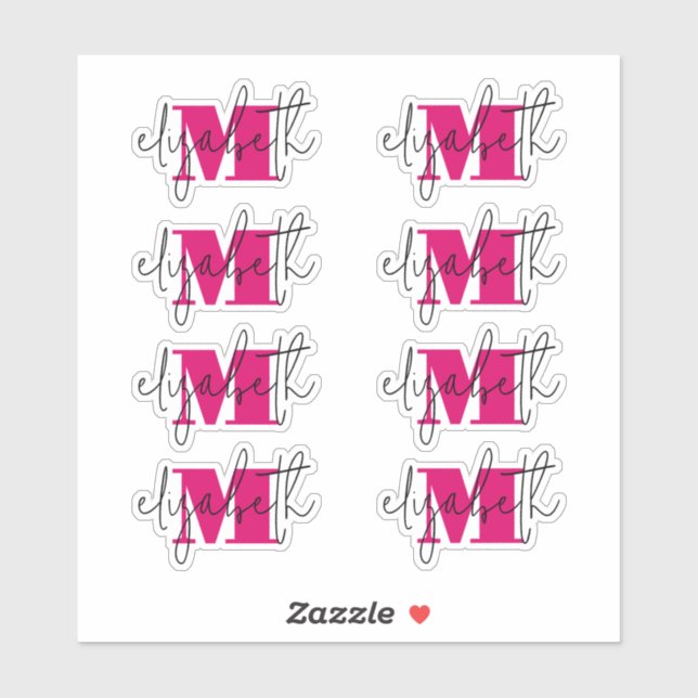 Stylish Monogram Sticker (Sheet)