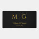 Black desk mat with stylish couple name monogram
