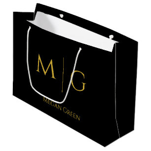 Stylish Monogram With Name Personalized Large Gift Bag