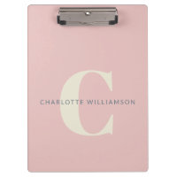 Stylish Monogrammed Name Professional Blush Pink