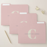 Stylish Monogrammed Name Professional Blush Pink
