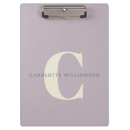 Stylish Monogrammed Name Professional Dusty Lilac Clipboard
