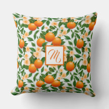 Stylish Monogrammed Valencia Orange Decorative