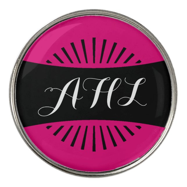 Stylish Monogrammed Womens Golf Accessory Golf Ball Marker (Front)
