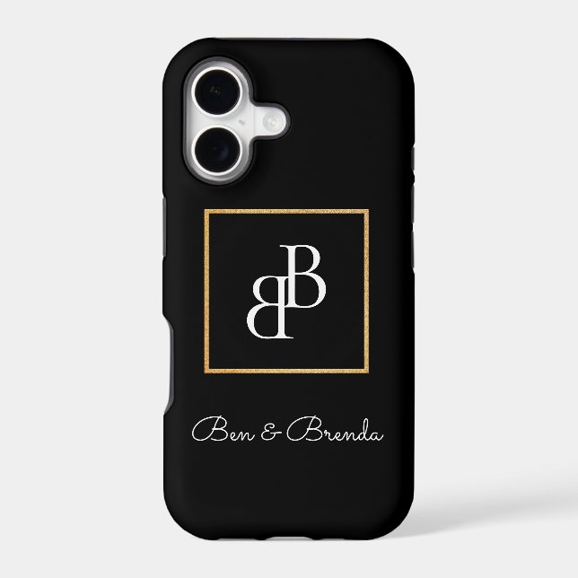 Stylish Monograms Text Design Iphone Case (Back)