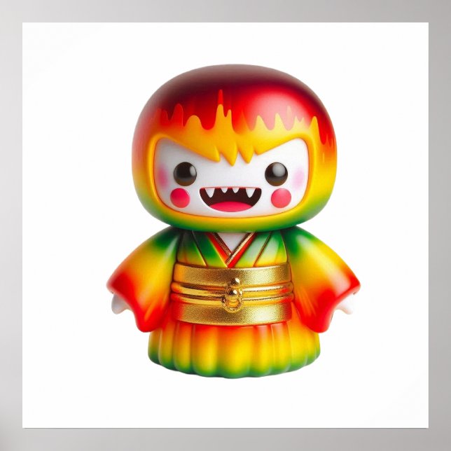 Stylish Monster Wall Art with Hat – Cute Spooky Fa (Front)