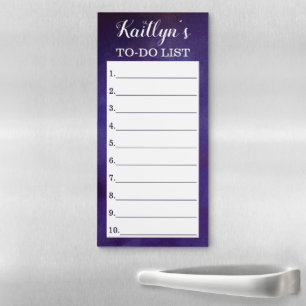 Stylish Moody Blue To Do List Custom Magnetic Notepad