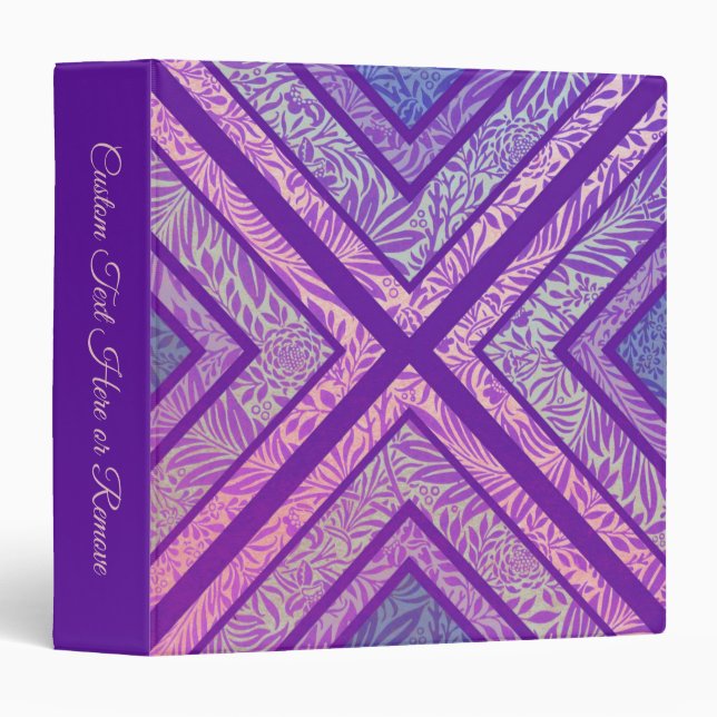 Stylish Mosaic Mandala Purple Lavender Design 3 Ring Binder (Front/Spine)