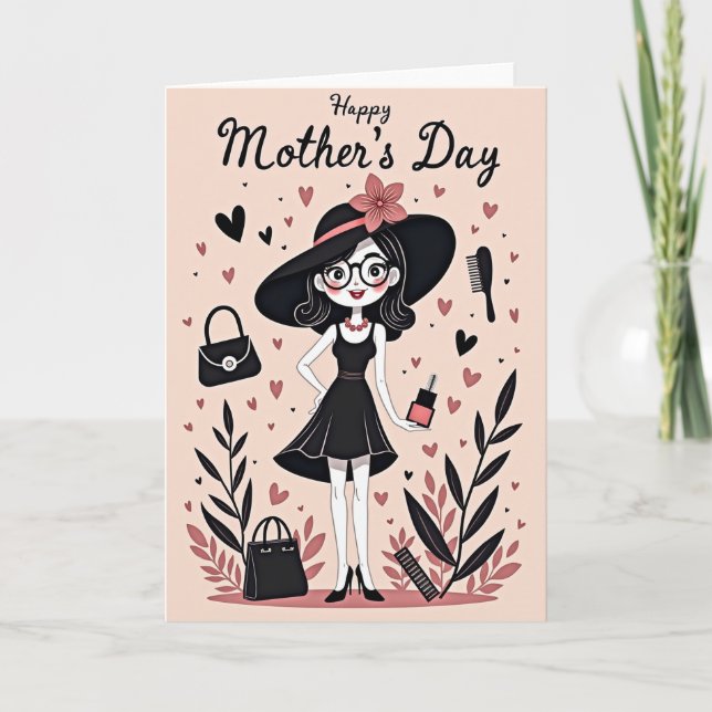 Stylish Mothers Day Art Card (Front)