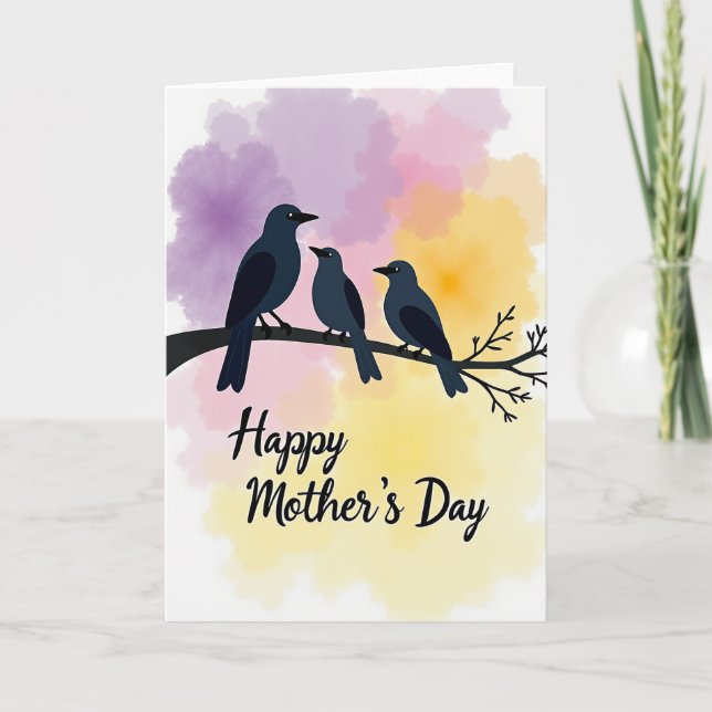 Stylish Mothers Day Avian Card (Front)