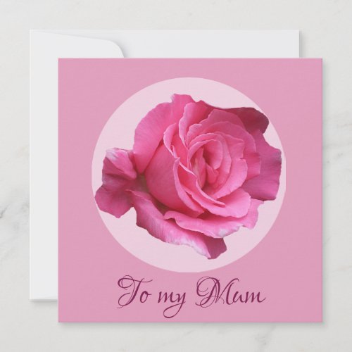 Stylish Mothers day birthday pretty pink rose  Holiday Card