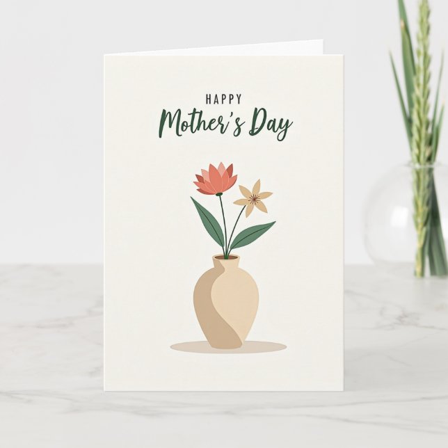Stylish Mothers Day Blossom Card (Front)