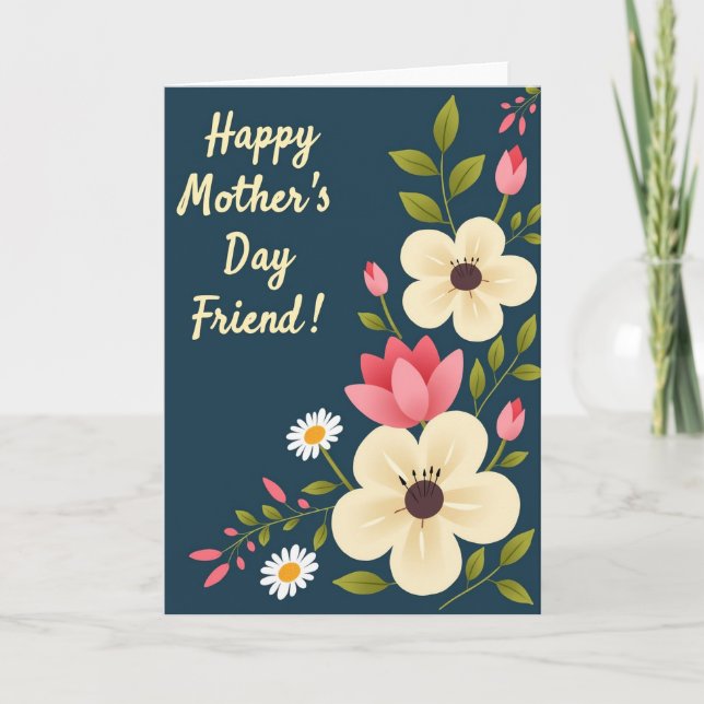 Stylish Mothers Day Floral Card (Front)