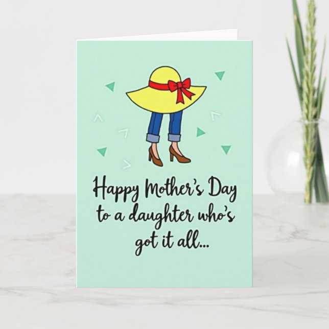 Stylish Mothers Day Outfit Card (Front)