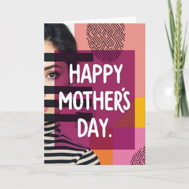 Stylish Mothers Day Portrait Card (Front)