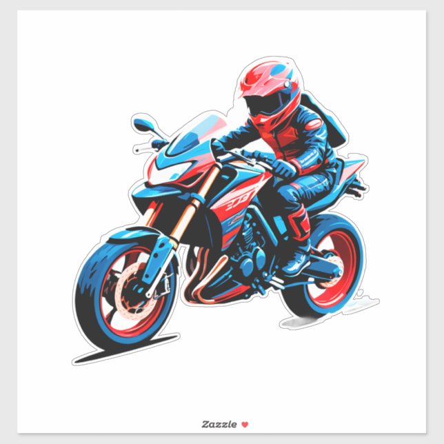 Stylish Motorcycle Rider Sticker (Sheet)