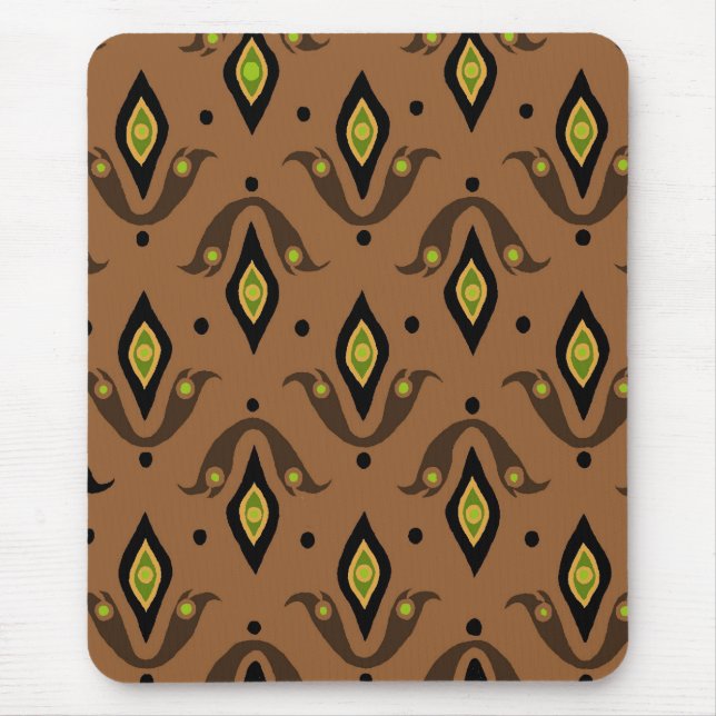 Stylish Mousepad, Brown, Black, Green Mouse Pad (Front)