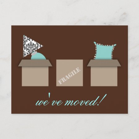 Stylish Moving Boxes Moving Announcement Postcard