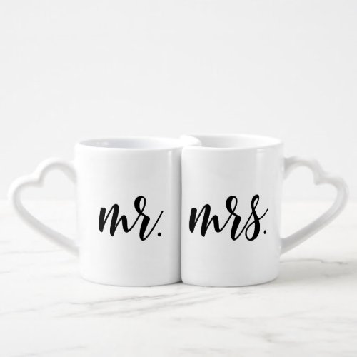 Stylish Mr and Mrs Fancy Script Lovers Coffee Mugs