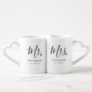Stylish Mr. & Mrs. Custom Last Name Coffee Mug Set at Zazzle