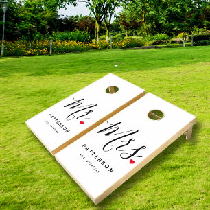 Stylish Mr. & Mrs. Custom Last Name Cornhole Set