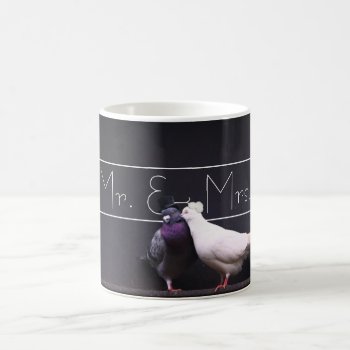 Stylish Mr. & Mrs. Pigeon Mugs by fotoplus at Zazzle