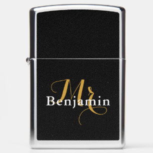 Stylish Mr. Text with Custom Name Zippo Lighter