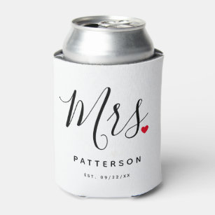 Smitten Custom Wedding Can Coolers with Couple's Names