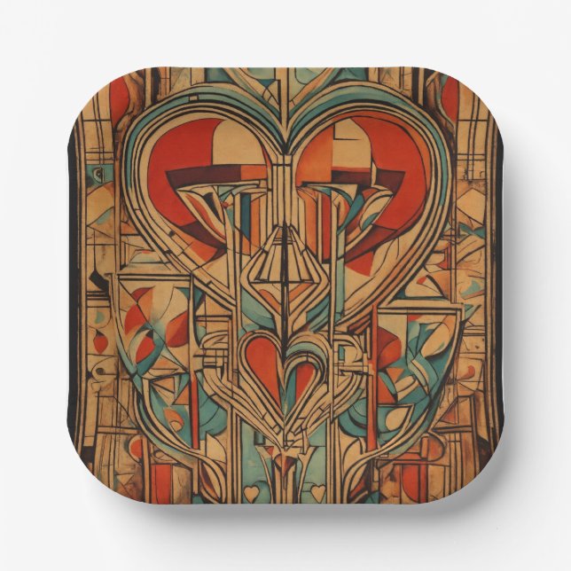 Stylish Multi-Color Paper Plates (Front)