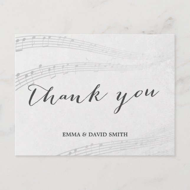 Stylish Music Notes Thank You (Front)