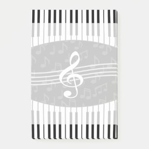 Stylish Music Notes Treble Clef and Piano Keys