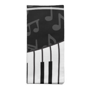 Stylish Music Notes Treble Clef and Piano Keys Napkin