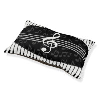 Stylish Music Notes Treble Clef and Piano Keys Pet Bed