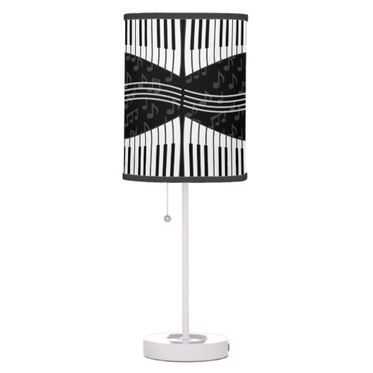 Stylish Music Notes Treble Clef and Piano Keys Table Lamp (Right)