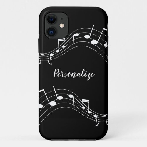 Stylish Music Notes Trendy Cool Personalized Case_ iPhone 11 Case