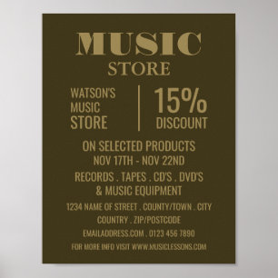 Stylish Music Store Advertising Poster
