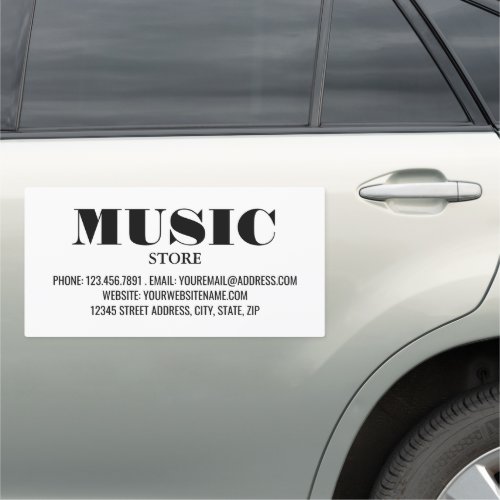 Stylish Musical Instrument Store Car Magnet