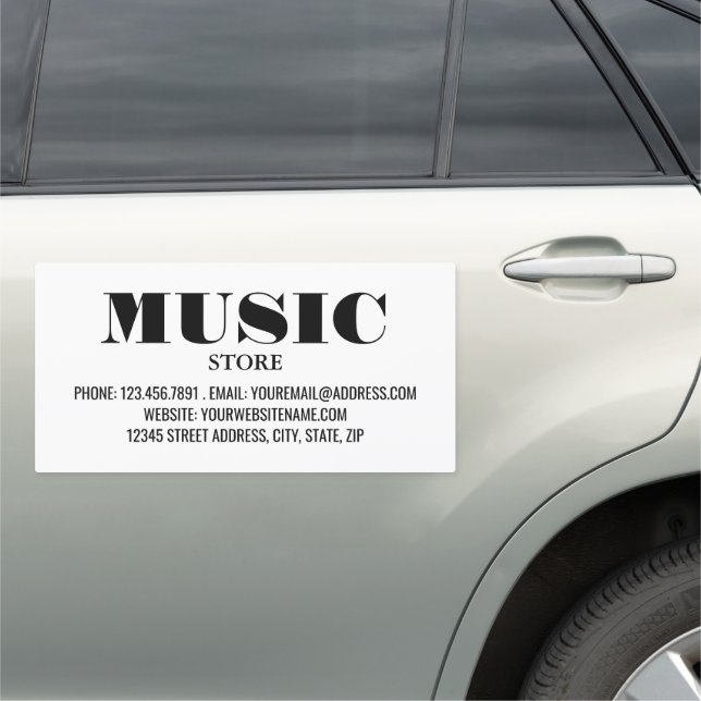 Stylish Musical Instrument Store Car Magnet (In Situ)