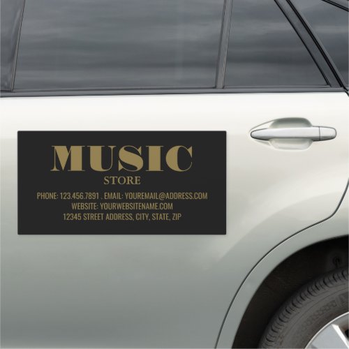 Stylish Musical Instrument Store Car Magnet