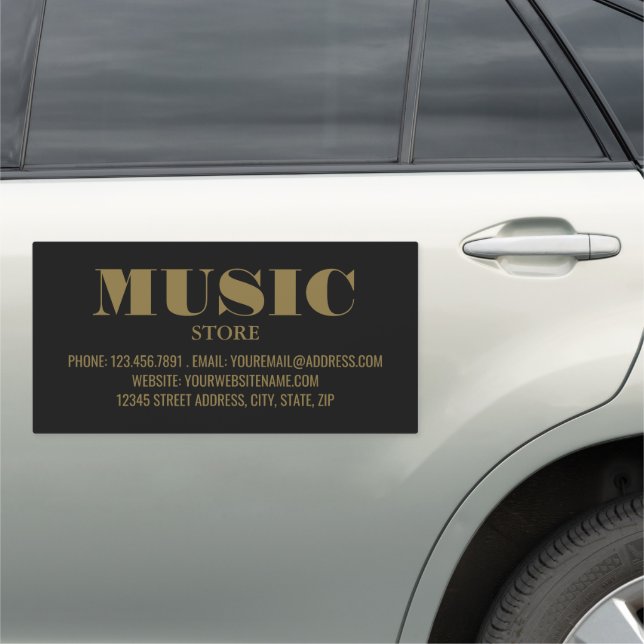 Stylish Musical Instrument Store Car Magnet (In Situ)