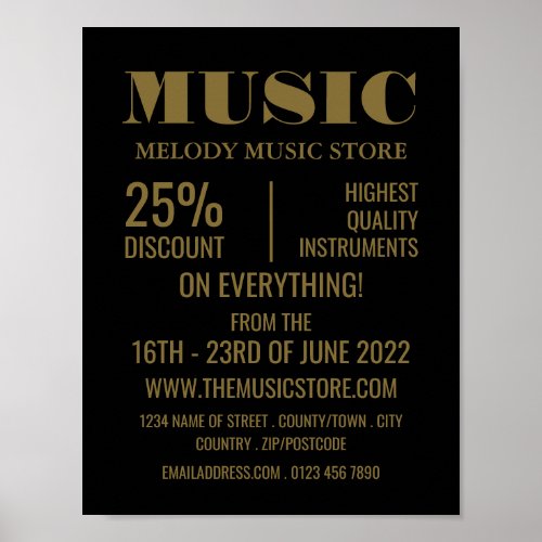 Stylish Musical Instrument Store Poster