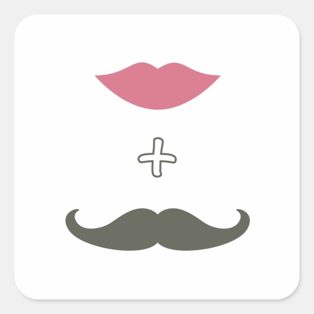 Stylish Mustache and Lips Envelope Seal (Front)