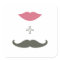 Stylish Mustache and Lips Envelope Seal