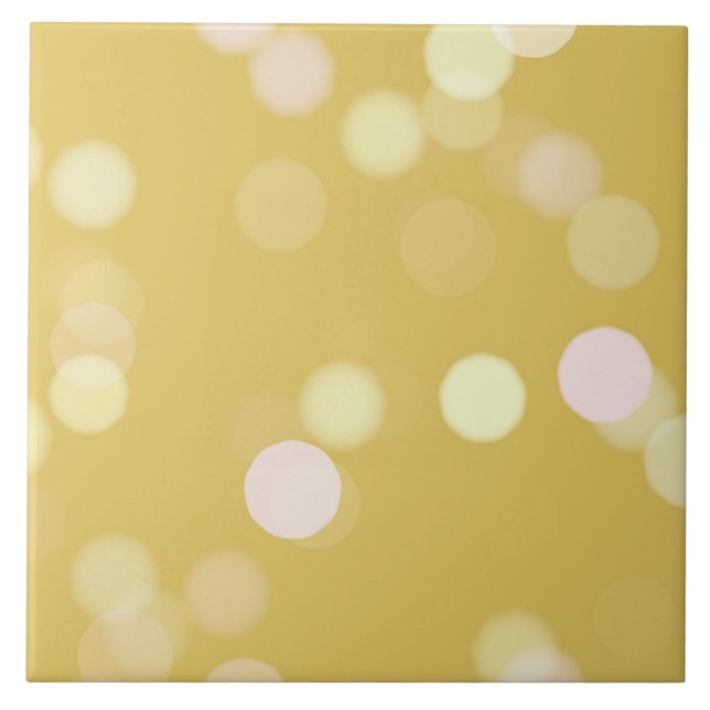 Stylish Mustard Blush Bokeh Ceramic Tile (Front)