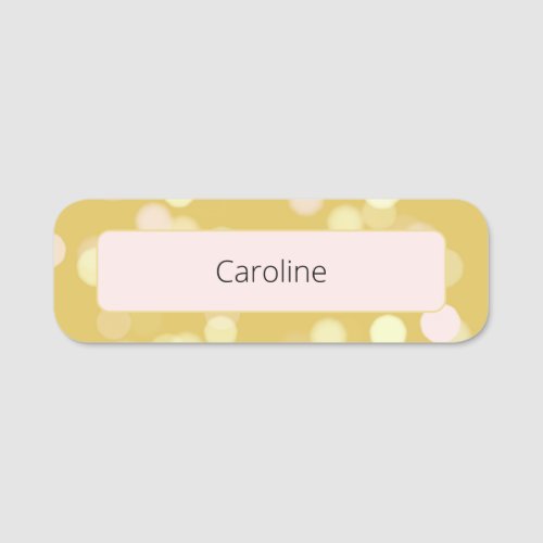 Stylish Mustard Gold Yellow Blush Pink Magnetic Name Tag