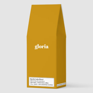 Stylish mustard yellow plain custom name roasted coffee