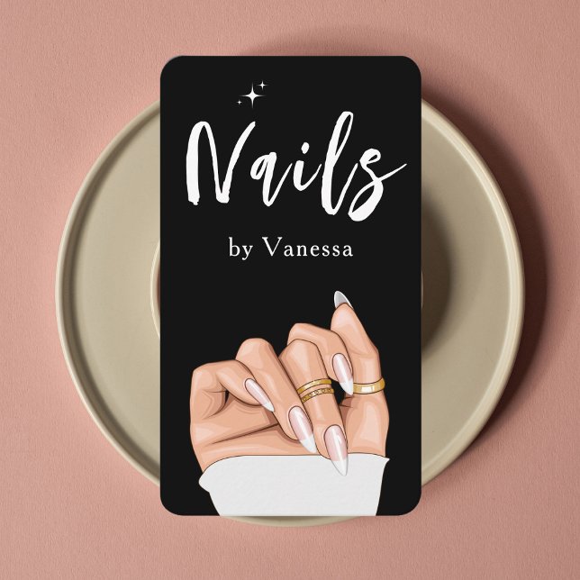 Stylish Nail Artist Salon Qr Code Business Card (Creator Uploaded)